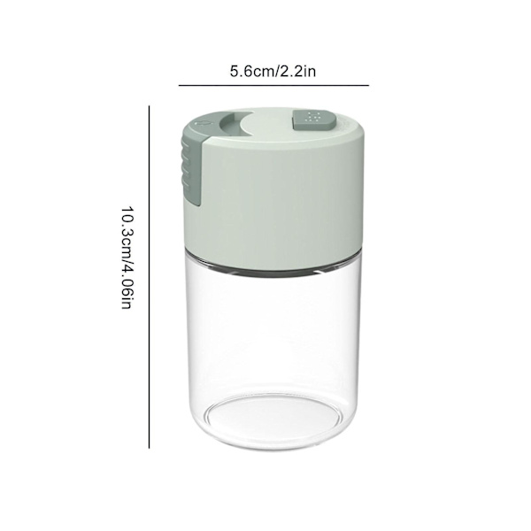 Mätkryddflaska, doseringskryddflaska, köksredskapstillbehör, saltpepparkumminpulverglasburk Green