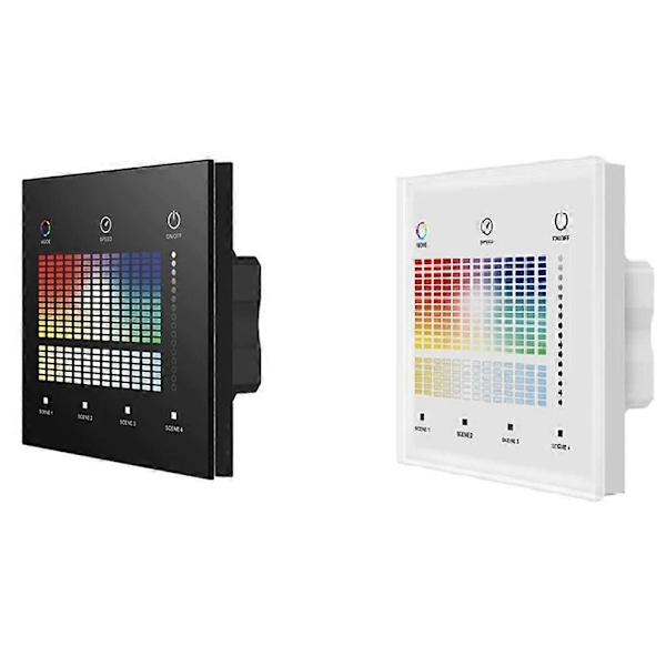 Veggmontert Smart Panel Fjernkontroll & CCT Dimmer Panel LED Smart Dimming Kontroll for Smart Hjem Svart