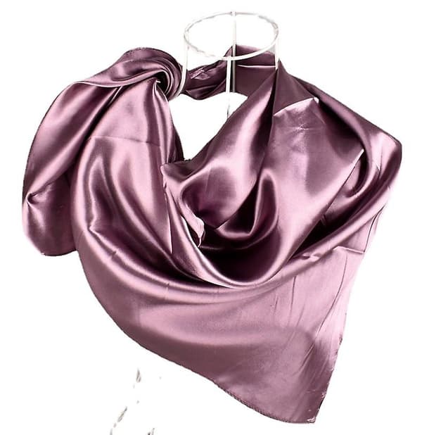35\" Elegant Stor Silkeslen Solid Satin Fyrkantig Scarf Wrap Pueple