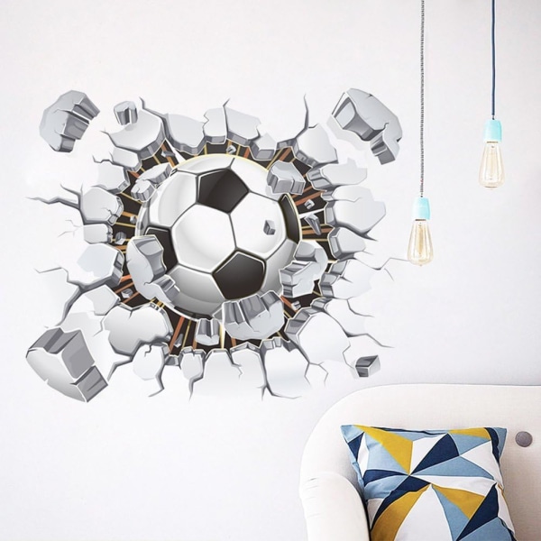 3D-väggklistermärken fotboll (40x50 cm) I dekorativa klistermärken Sportaffisch I väggdekal för barnkammare pojke barn baby dagis tonåring