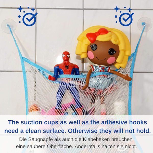 Baby badelegetøj Organizer（45cm*35cm）Legetøjsopbevaringspose til badeværelse og badekar, Mesh opbevaringsnet til brusetilbehør