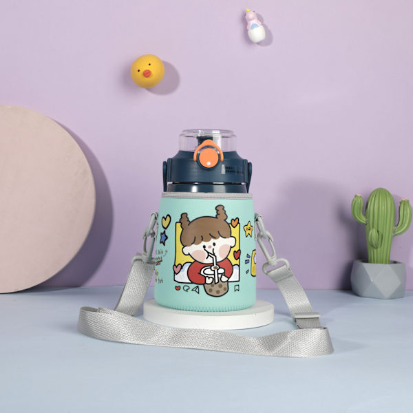 2022 Net Red Pot Cup Cover Universal Cute Mænd Kvinder Anti-fald Overlap Strap Vand Cup Cover 13x11cm