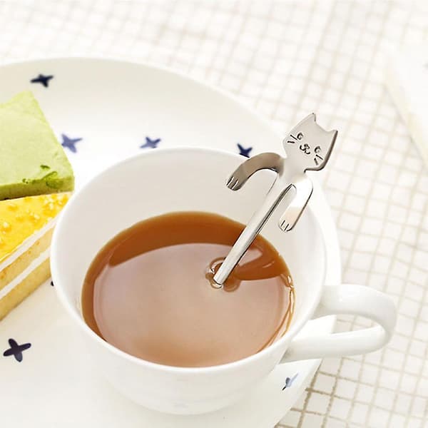 4 stk. kaffeske Mini kattekrammeske, te-suppe-sukker-dessertske Silver