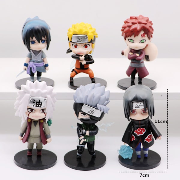 Pack 11cm stående Naruto karaktär tecknad Naruto Sasuke bil o