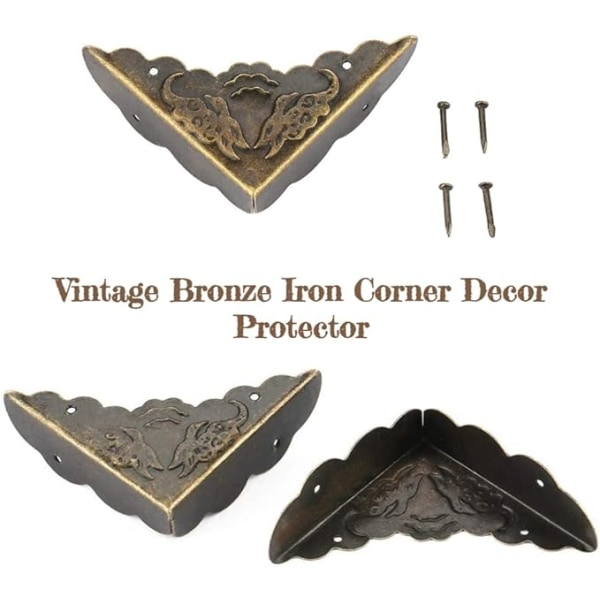 12st vintage hörndekorskydd dekorativt järnhörnskydd för trälådkant