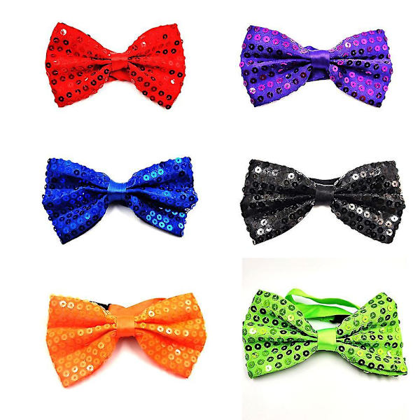 6 stk. Sequin Butterflyslips Dobbeltlags Forbundne Butterflyslips Med Justerbar Rem