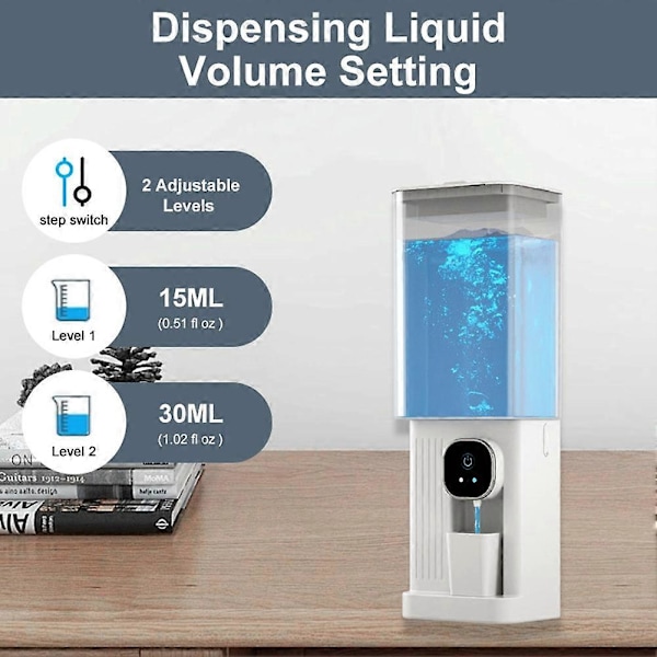 Muntvättsdispenser för Badrum, 700ML Smarta Muntvättsdispensrar, Väggmonterad Automatisk Muntvättsdispenser