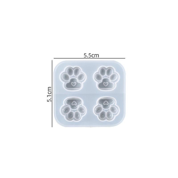3 stk. 3d dekorative poteaftryk silikoneform non-stick kattepote varmebestandig 4 hulrums genanvendelig epoxyform