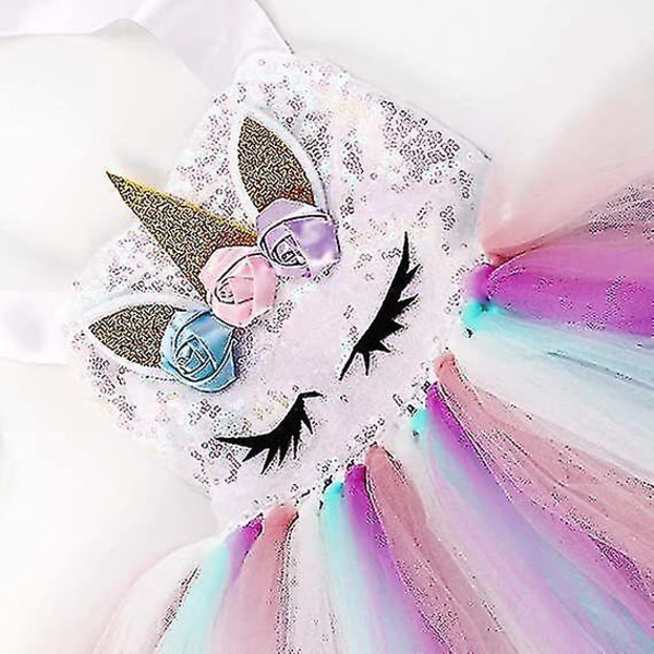 Unicorn Costume For Girls, Little Girls Rainbow Unicorn Tutu With Headband