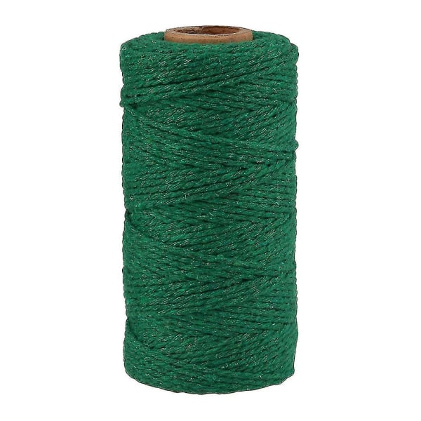 2mm 100m Bomullstråd Tvinnet 8 Lag Solid Farge Feriedekorativ Tråd For Diy Håndverk Gave Bakeinnpakning Dark Green 1 Pack