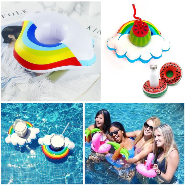 6-delad uppblåsbar mugghållare, spa-dryckeshållare, uppblåsbar pool, poolleksaker, lämplig för fester, semestrar och simning Pineapple