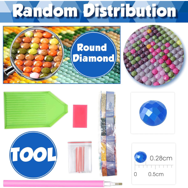 DIY 5D Diamantmaleri Komplette Kit Dansere, Diamantbroderi Maleri Landskaber efter Nummer Kit Tilbehør, Korssting Lærred Stue Soveværelse
