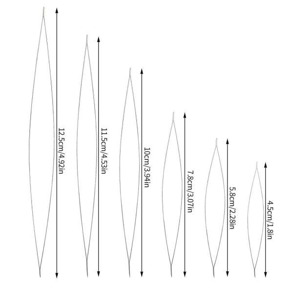 18 stycken pärlnålar, 6 storlekar pärlnålar stort öga pärlnål pärlnål med nålflaska