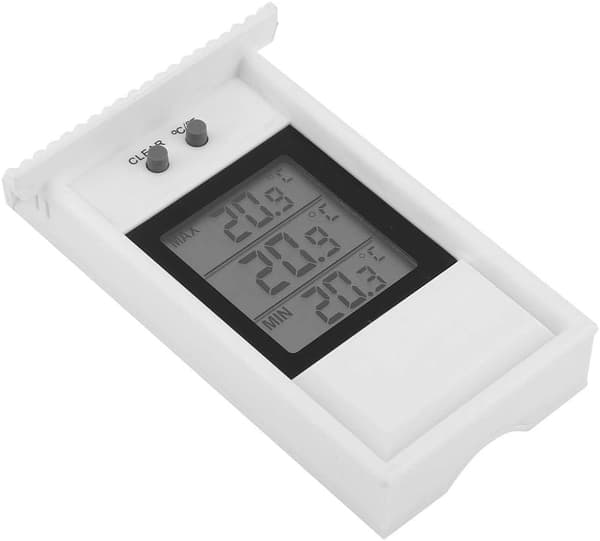 Innendørs/utendørs termometer, vanntett digital trådløs temperaturmonitor hvit