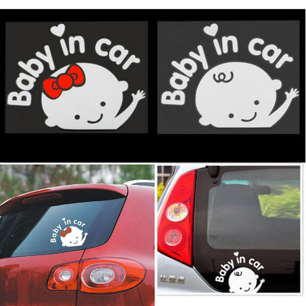 (4-pack) Baby on Board, Fotspår, Bilsticker
