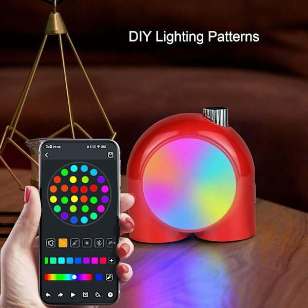 Trådløs smart skrivebordslampe, programmerbar RGB LED-omgivelseslys,