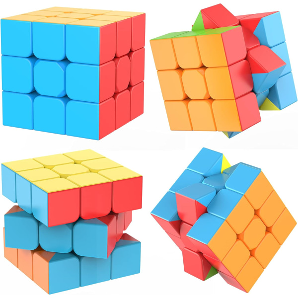 Mærkatfri 3x3x3 Speed Cube med Cube Tutorial Drej hurtigt og jævnt 3x3 Magic Cubes Puslespil Hjernelegetøj til børn og voksne