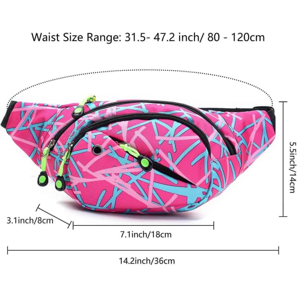 Bumbag Talje Fanny Pack, Mode Bumbag Til Kvinder Mænd, 4 Lommer