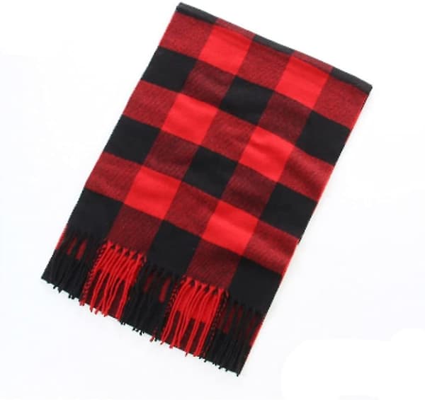Varm vinterscarf höst elegant varm stickad randig rutig halsdukar