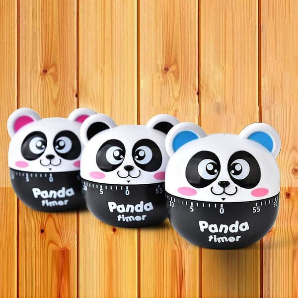 Kjøkken egg timer søt klasserom timer panda formet mekanisk kjøkken baking matlaging timer påminnelse 60 minutter Blue