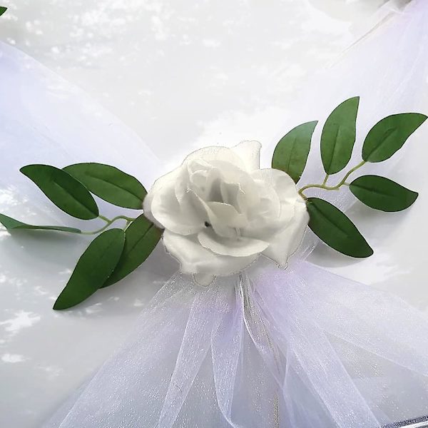 Bröllopsbil Blomsterplatta Band Slipsar Set Med Plyschbjörn Dörrhandtag Prydnad Tillbehör Fester Evenemang Tillbehör