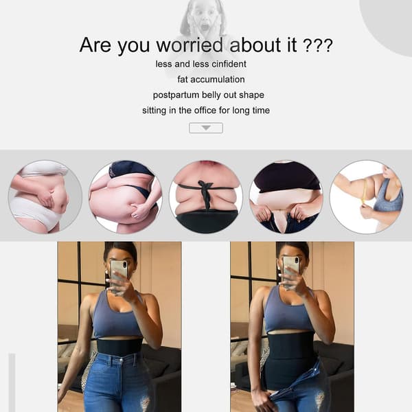Midjetrener for kvinner Sauna Belt Tummy Wrap Plus Size 3m