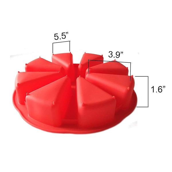 2 stk. silikone bageforme, 8 hulrums silikone sconeform/kageform/trekant hulrums kageform, pizzaskiveform