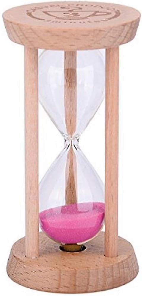 Mini Sand Timer - Trä Timglas Timer Trä Målarverktyg För Hem Och Restaurang 3 Minuter Pink