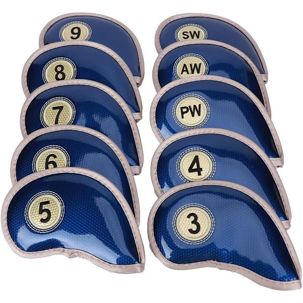 10 st golfklubbs huvudskydd standardstorlek skyddande fodral golfskydd beslag set praktisk pu golfklubbs huvudskydd tyg golftillbehör