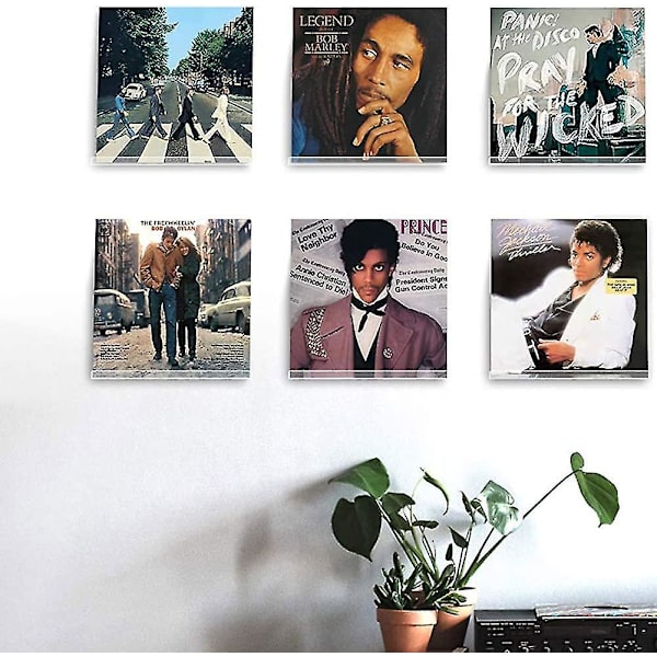 Gennemsigtig pladeholder til vægmontering, akrylpladeholder til album