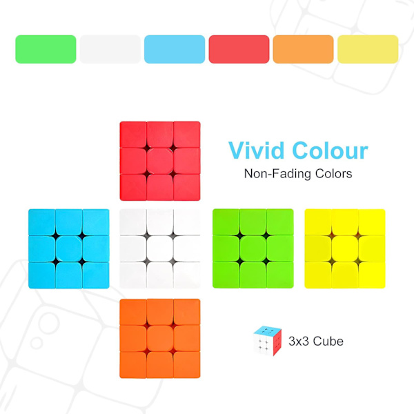 3x3/4x4/5x5 Speed Cube Magic Cube For Barn Og Voksne, Klistremerkeløs 3x3x3