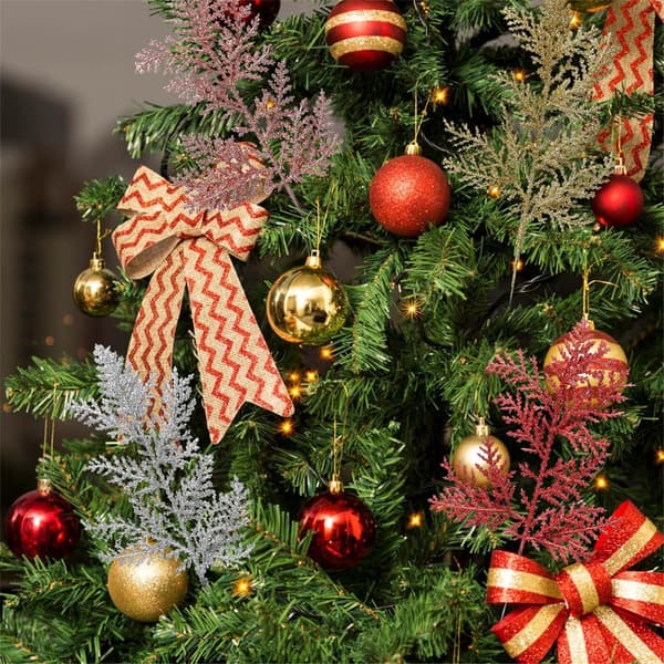 10 Glitter Kunstige Juleblade til DIY Juletræ