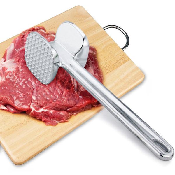 Dobbeltsidet trompet fyrrehammer til kød, bøfhammer, bøfhammer i aluminiumlegering til fremstilling af bøfværktøjer