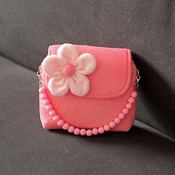 Söta tjejer Fashionabla axelväska Princess Handväskor Kawaii Blommig myntväska för små flickor Småbarn och förskolebarn Pink