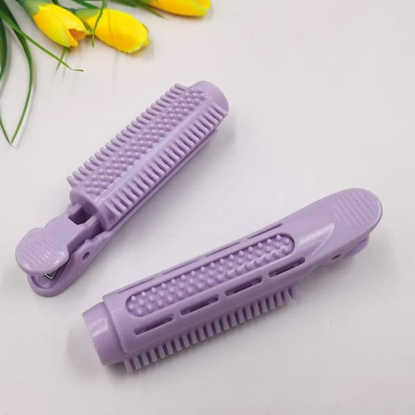 Frisyreverktøy Hårruller Hårklemme Curler Wave Fluffy 3stk Root Roller Selvgrip Tilbehør Lilla