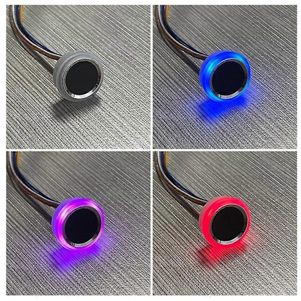 R502-F Vandtæt Lille DC3.3V Diameter 21.5mm MX1.0-6Pin Kapacitiv Rund LED Fingeraftryksmodul Sensor Scanner A