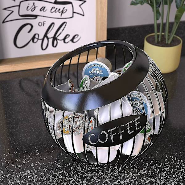 Kaffe Kapselholder, Stor Kapasitet Organizer For Alle Kaffe Kapsler, Kaffe Pod Kurv For Counter Kaffe Bar