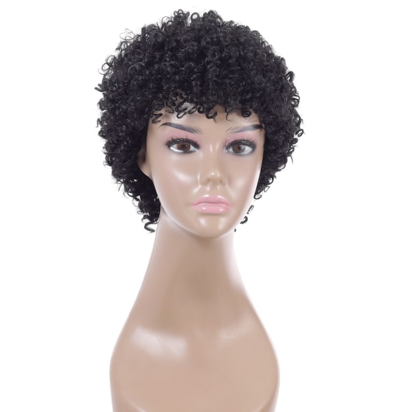 Fashionable short hair curly hair fashionable wig black curly hair