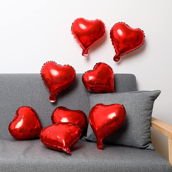 50 stk. Bryllupsfest 18 Tommer Rød Kærlighed Aluminium Membran Ballon Valentinsdag Bryllup Forslag Præsentation Dekoration På Stedet
