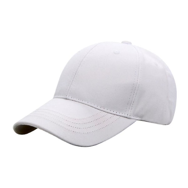 Kvinde Mode Baseball Caps Ensfarvet Unisex Voksen Baseball Hat (hvid)