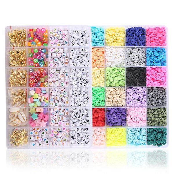 24-delt blødt pottesæt blødt potteperle Pcv-blanding lerperler Diy-fremstilling af armbånd halskæde Set 6