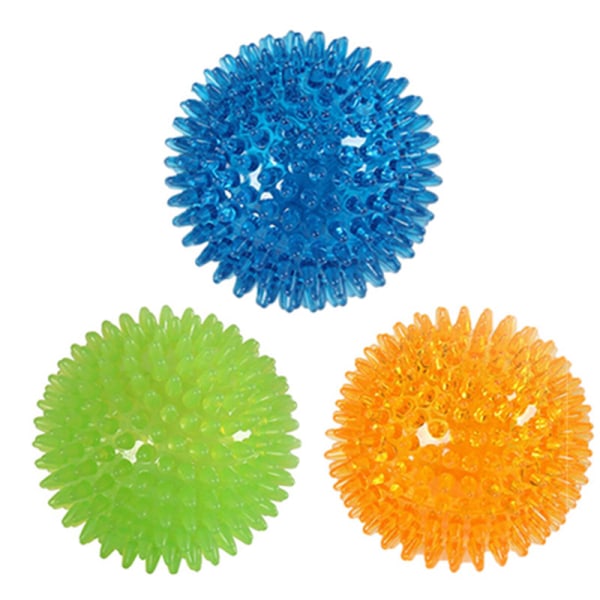 Paket med hundbollar, hundgnissande bollar, tuggbollar, hundbollar för små och medelstora hundar att tugga, jaga och leka blå/grön/orange