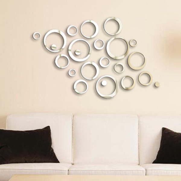 Circle Mirror DIY Wall Sticker Wall Decoration 24pcs