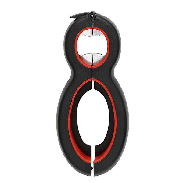 Rostfri burköppnare 6 i 1 Multifunktionell burköppnare Manuell öppnare Få lock av enkelt Bärbar lock Twist Off