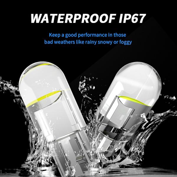 10x T10 W5W 194 168 501 LED Interiørpære Skiltlys Sidelampe Blå