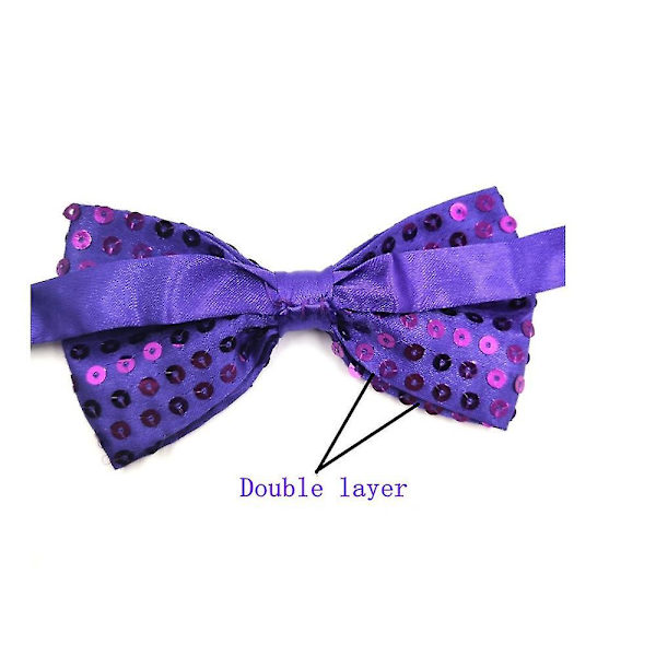 6 stk. Sequin Butterflyslips Dobbeltlags Forbundne Butterflyslips Med Justerbar Rem