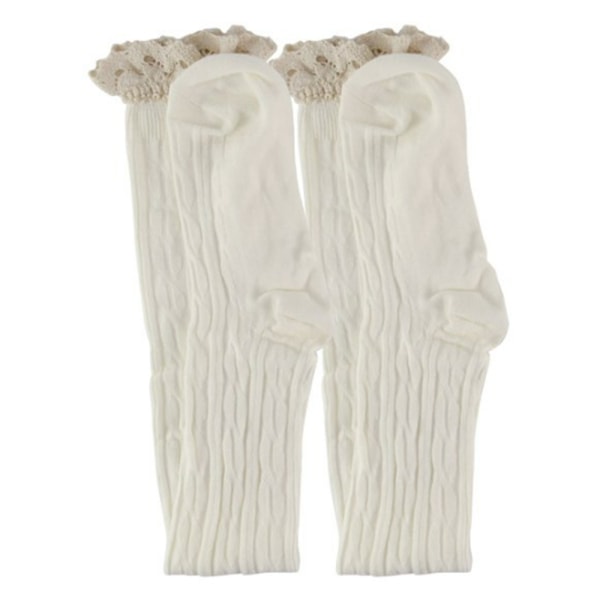 par japanska spetsstrumpor, långa strumpor, höst- och vinterstrumpor över knäet, lårstrumpor för kvinnor, vita