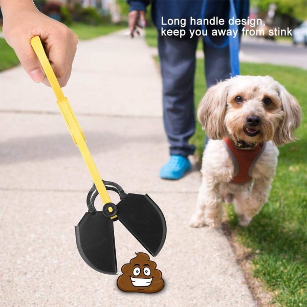 Pet Waste Scoop, (keltainen) kestävä ja kevyt muovinen koiran kakakauha lemmikkijätteiden keräämiseen