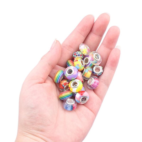 Opgraderet farverigt krystalperlearmbånd gør det selv-smykker til børn enhjørning sød gaveæskesæt