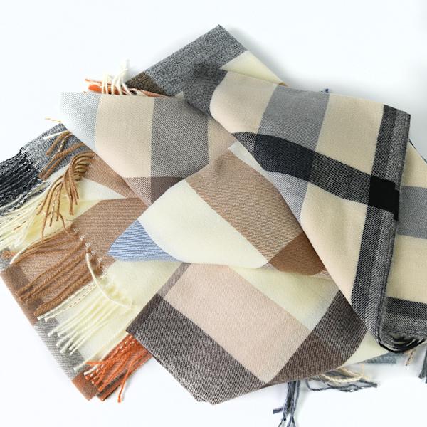 Moderne cashmere-halstørklæder til efterår og vinter, damer tørklæder, orange fortykkede varme kraver